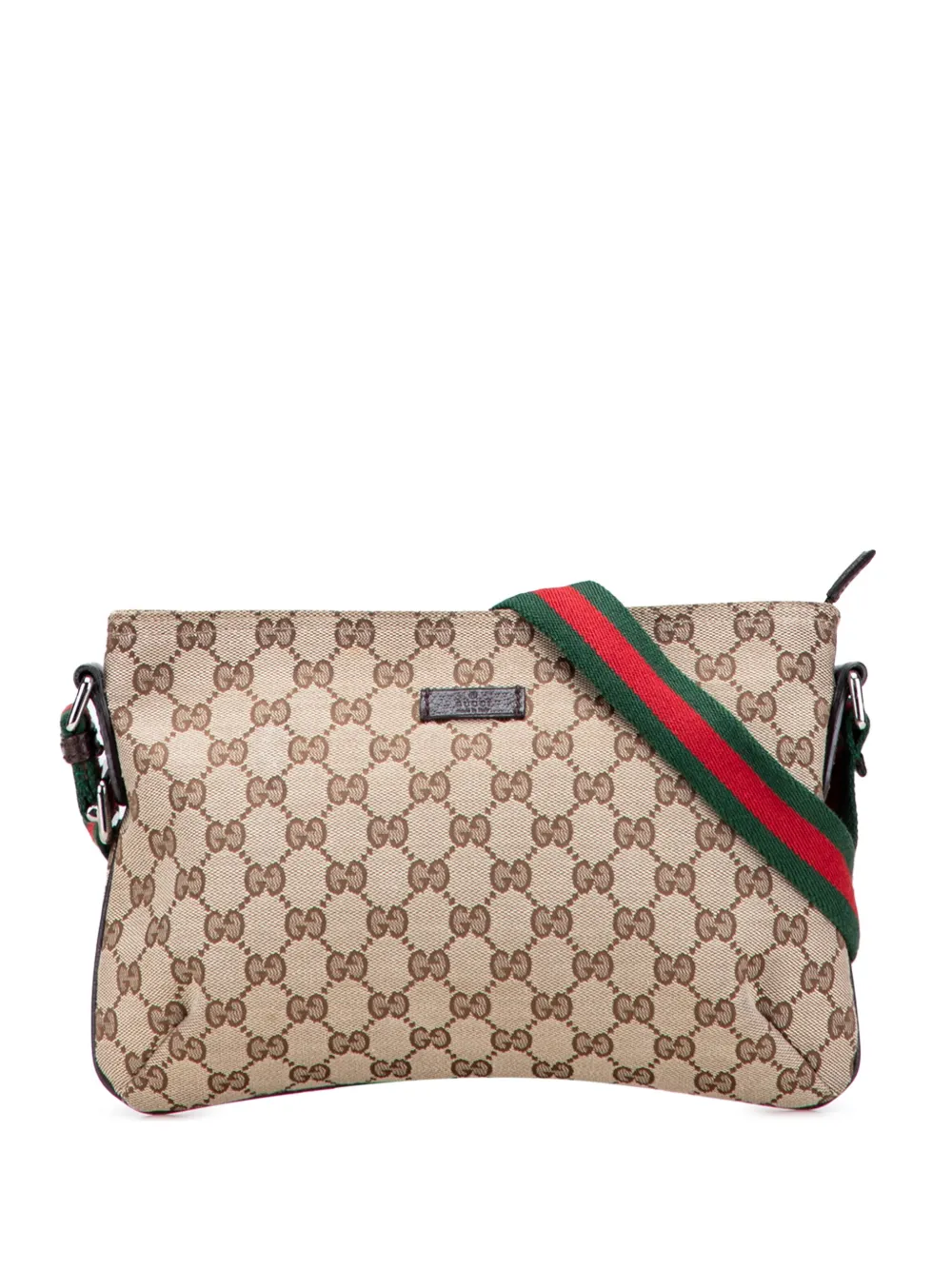 Pre-owned Gucci 2000-2015 Gg Canvas Web Crossbody Bag In Brown