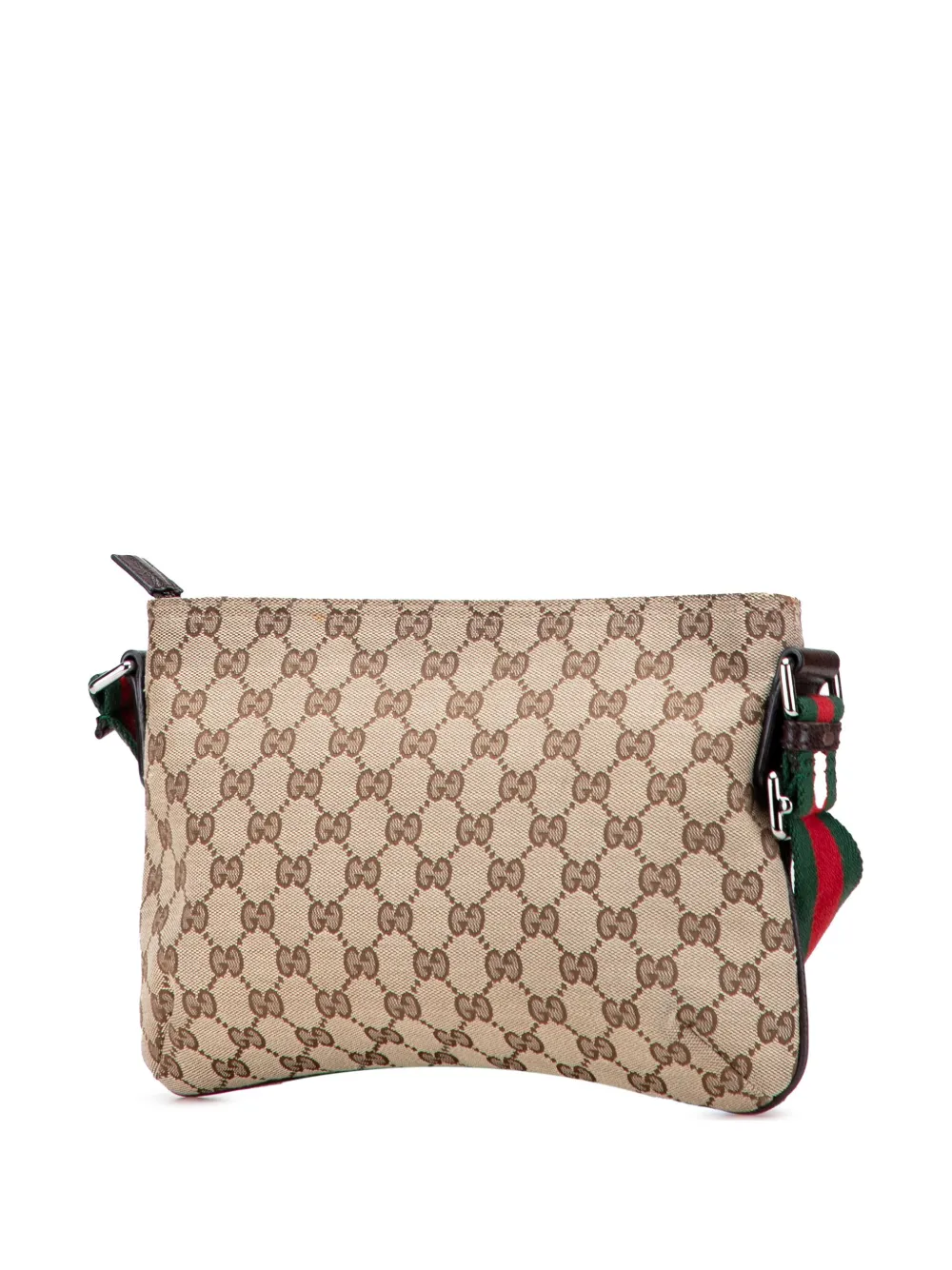 Pre-owned Gucci 2000-2015 Gg Canvas Web Crossbody Bag In Brown
