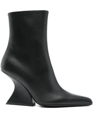 MM6 Maison Margiela レザーアンクルブーツ | ブラック | FARFETCH JP