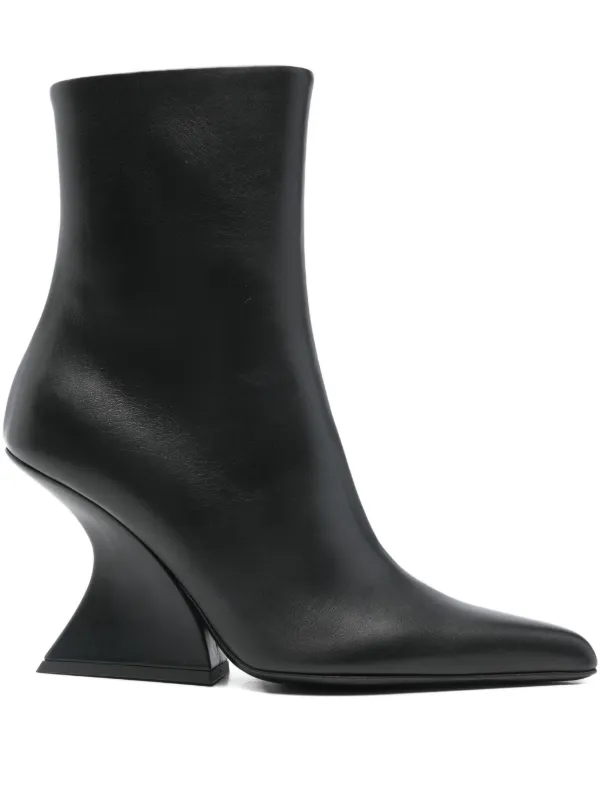 Mugler 95mm Mugler Leather Pointed-toe Boots in Black