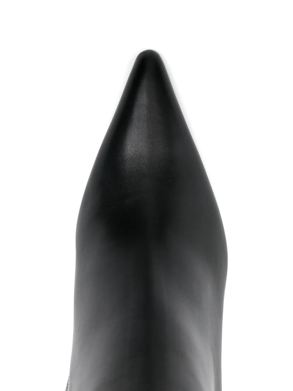 Mugler 95 mm leren laarzen met puntige neus Zwart