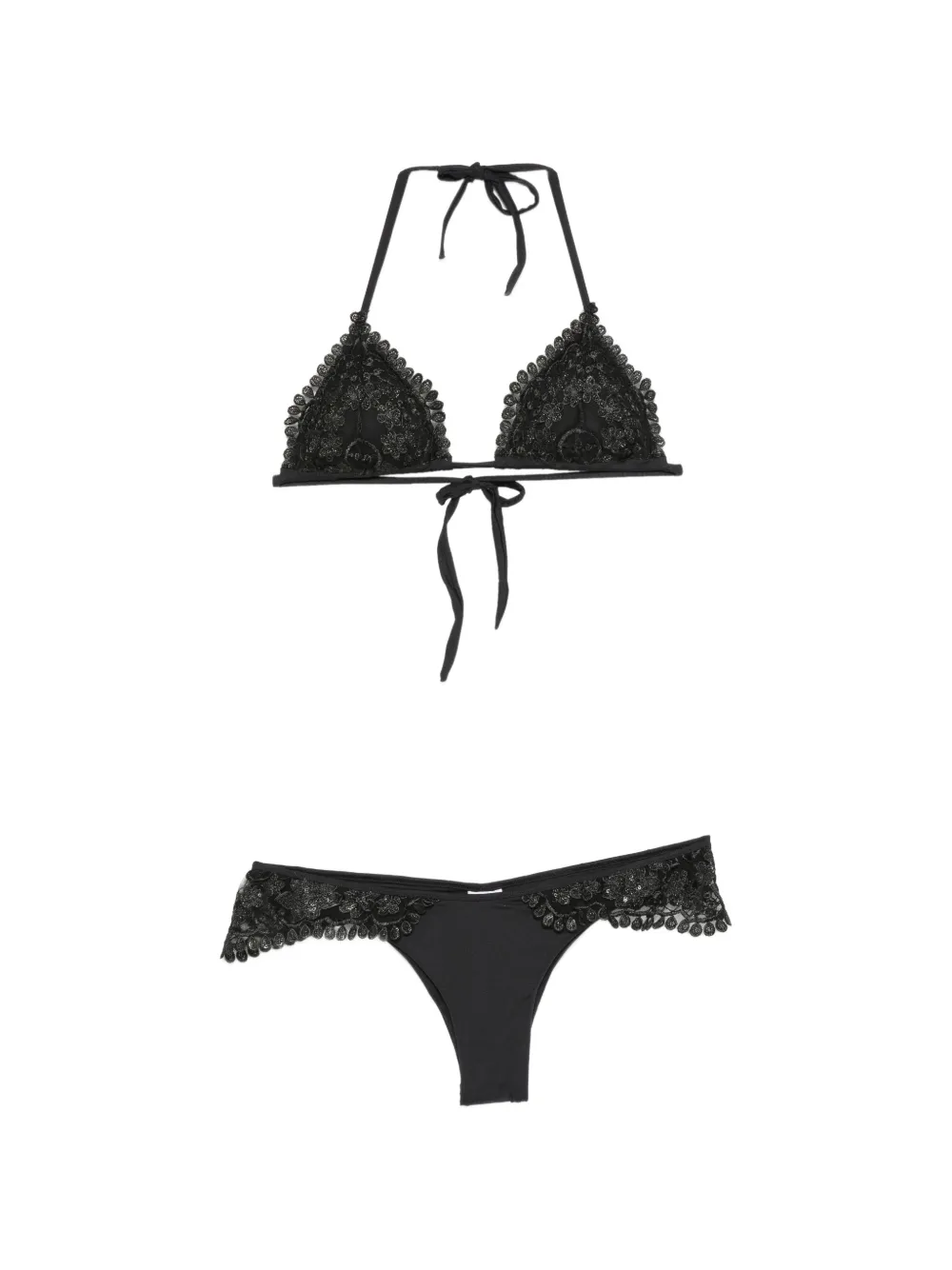 Pin Up Stars Bikini mit Spitzenbesatz - Schwarz