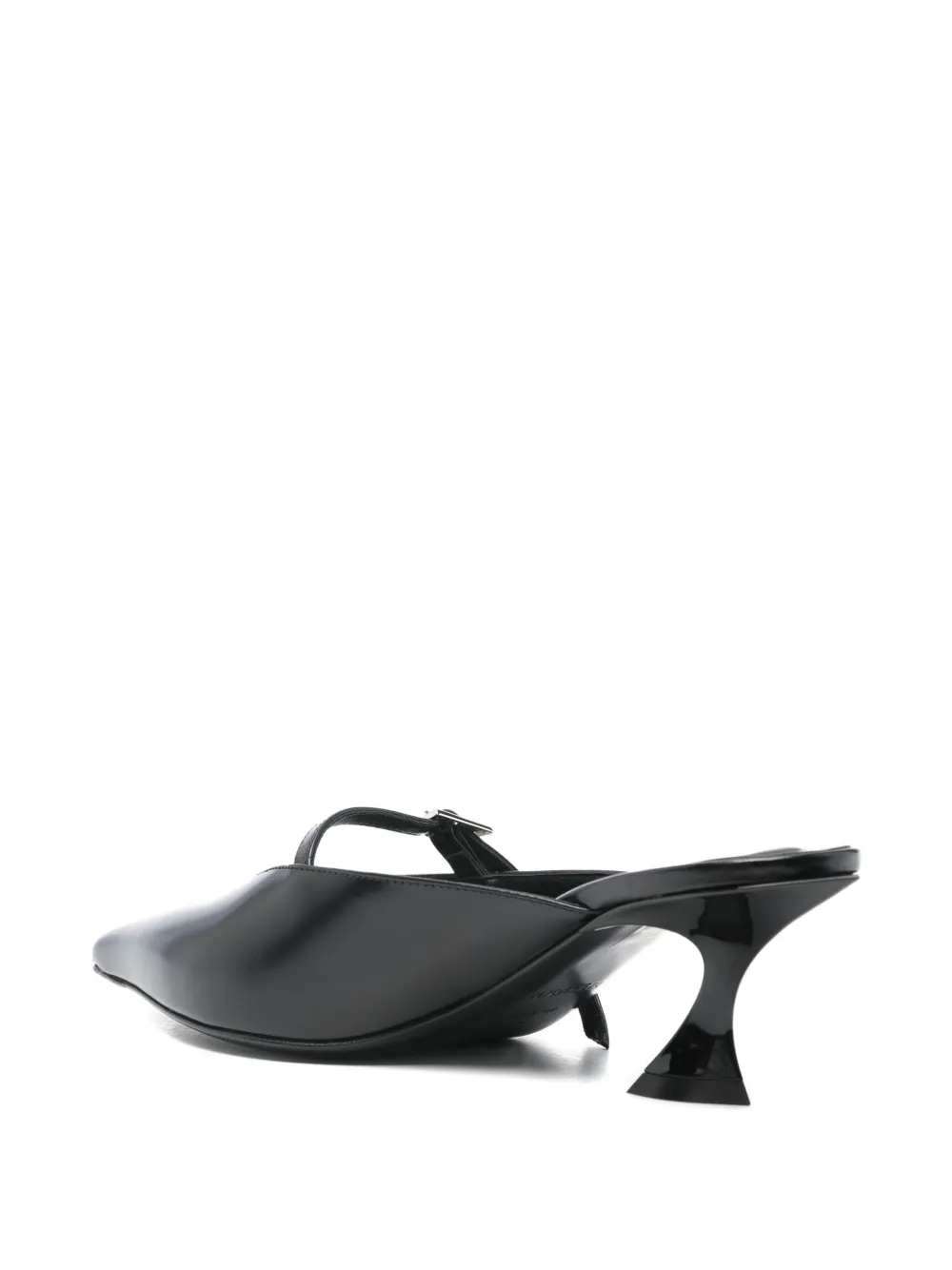 Mugler 70mm Leather Heeled Sandals In Black