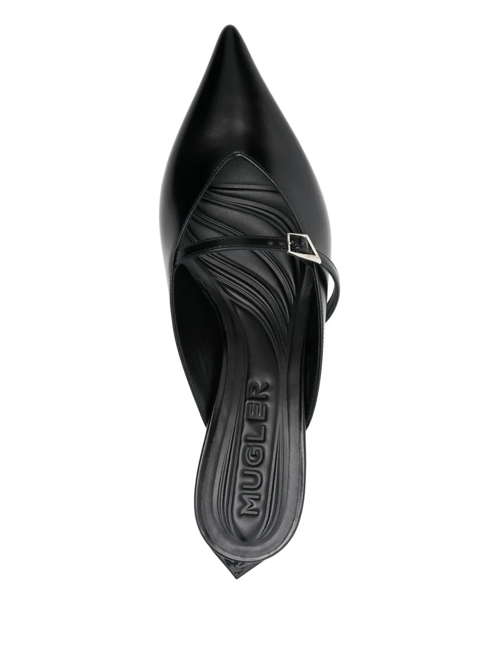 Mugler 70mm Leather Heeled Sandals In Black
