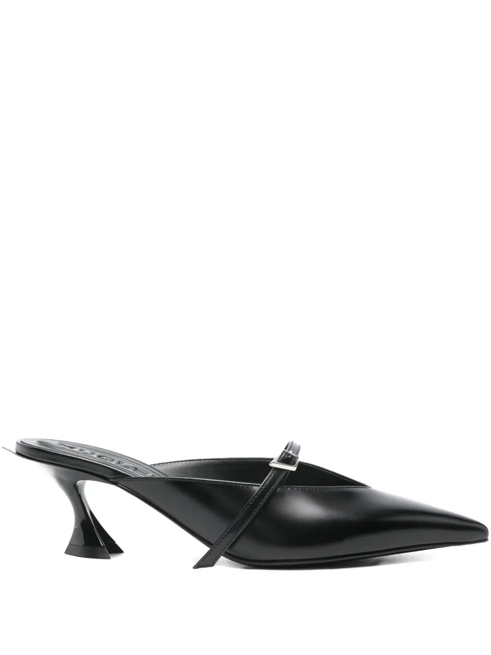 Mugler 70mm Leather Heeled Sandals In Black
