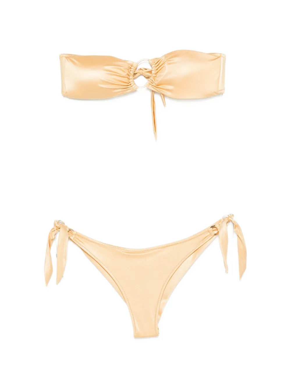 Pin Up Stars ring-detail side-tie bikini - Toni neutri