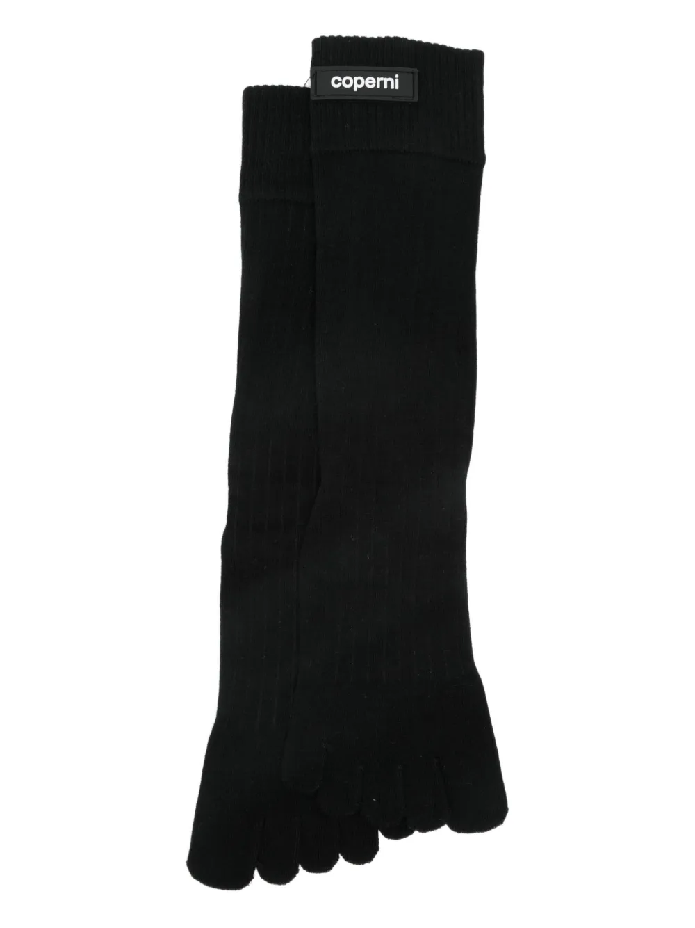 Coperni Five-toe Ribbed Socks In Black