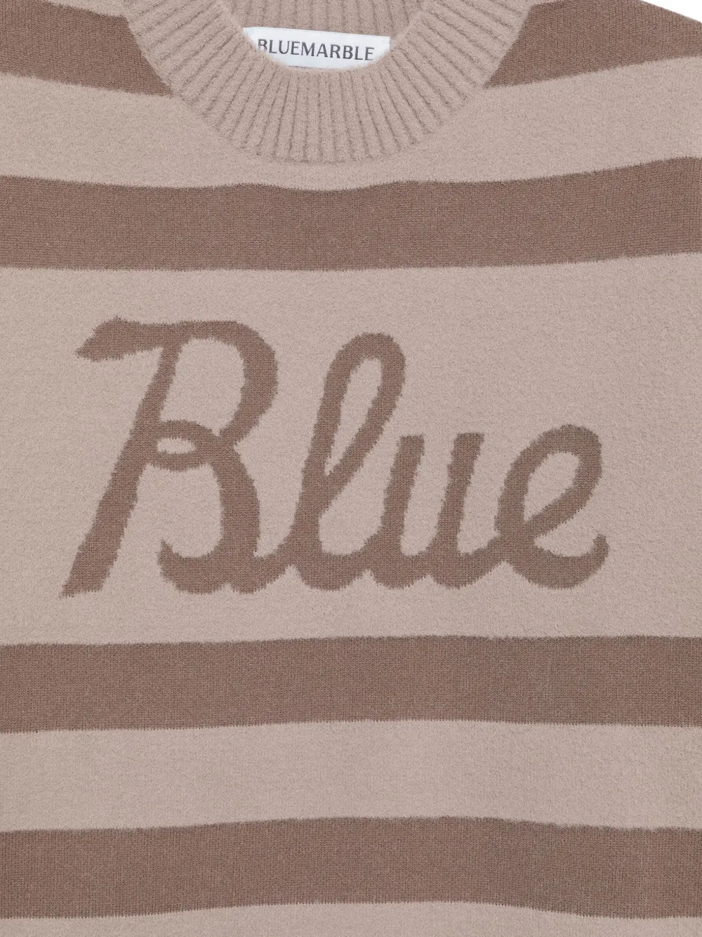 Bluemarble Striped Crew-neck Sweater In Brown