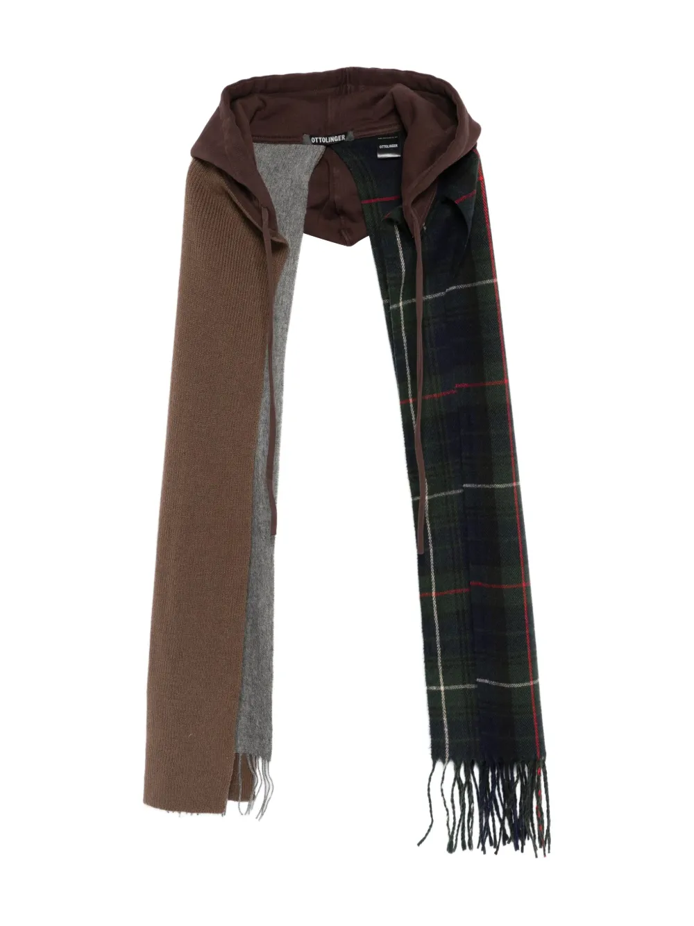 Ottolinger deconstructed-hoodie scarf | Brown | Image 1