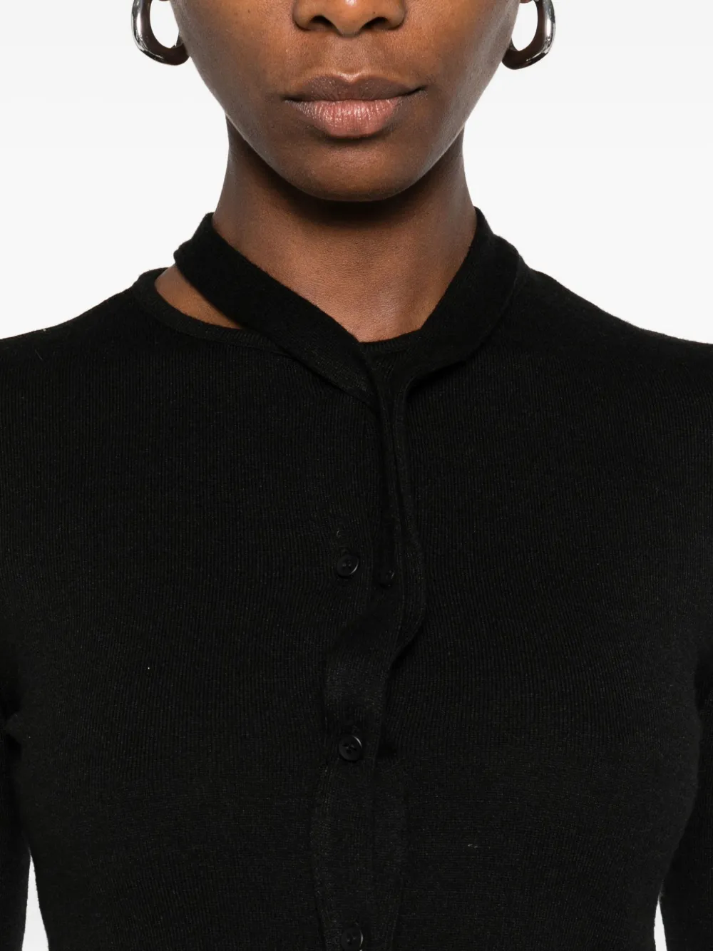 Ottolinger Gebreid vest met dubbele sluiting Zwart