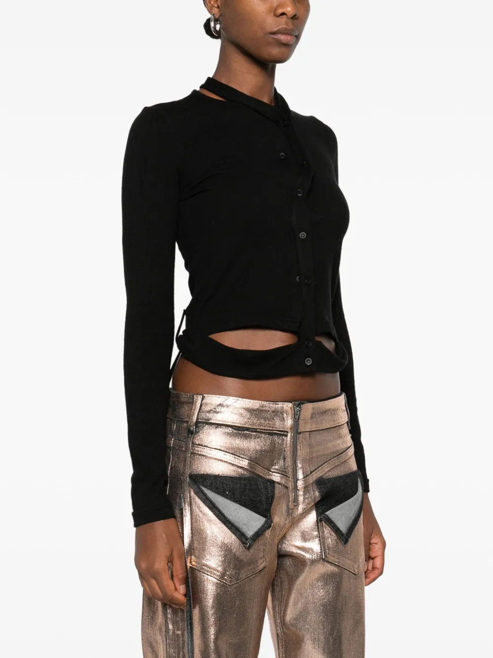 Ottolinger Gebreid vest met dubbele sluiting Zwart