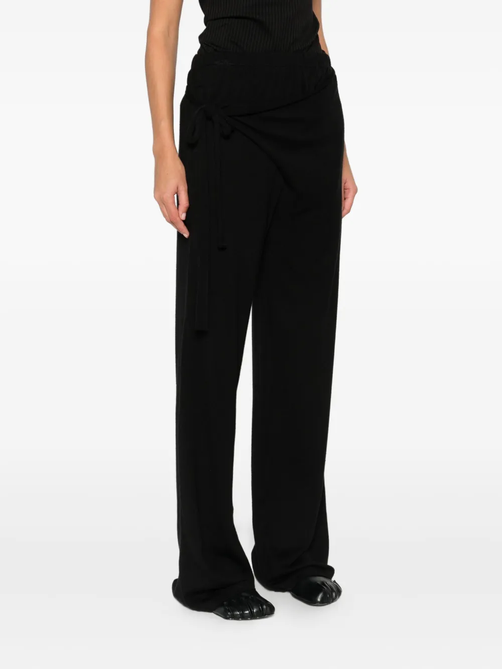 Ottolinger Tie-waist Knit Trousers In Black