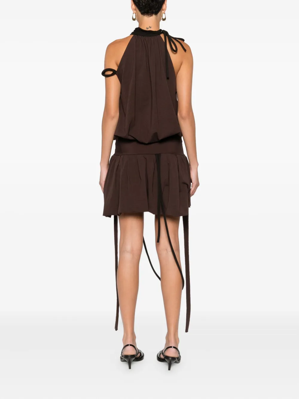 Ottolinger Ballon jurk met halszak Bruin