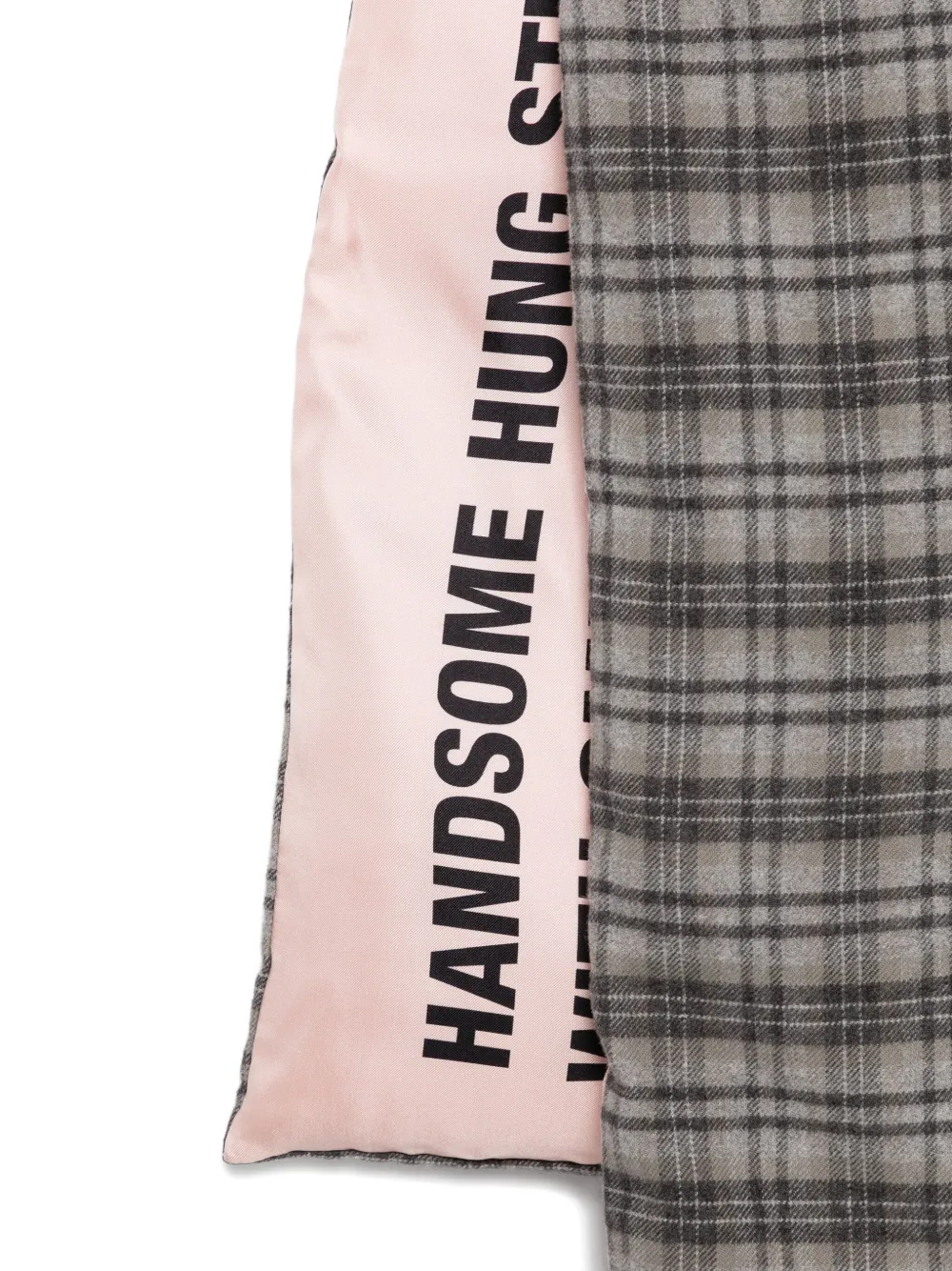 Martine Rose Padded Check Scarf In Gray