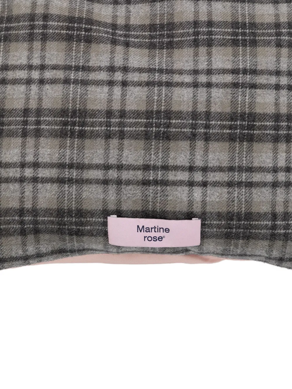 Martine Rose Padded Check Scarf In Gray