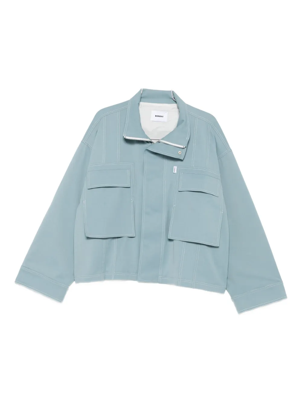 Bonsai pocket-detail zip-front jacket - Blu