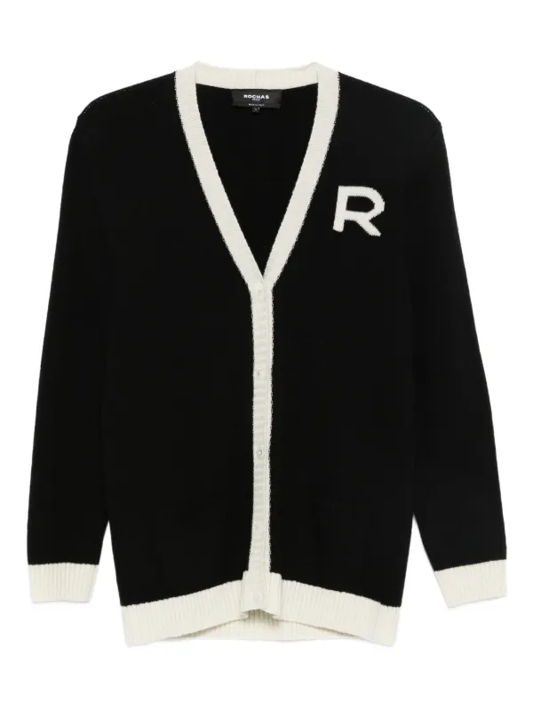 Rochas Wool Blend Cardigan Black FARFETCH IL