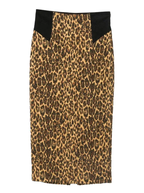 Rochas leopard-print midi skirt