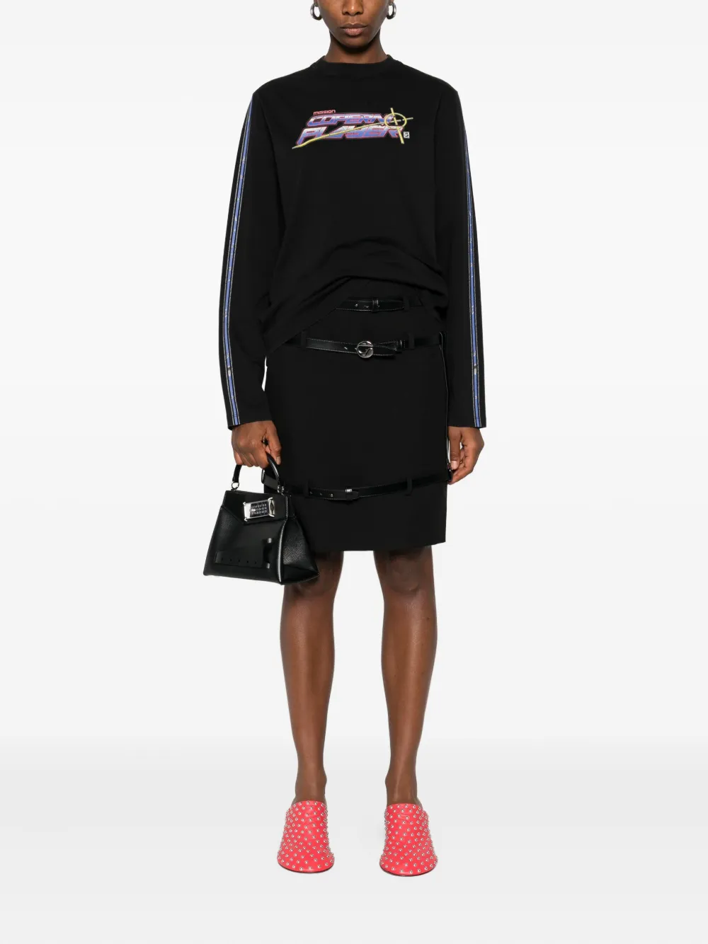 Coperni Logo-print Long-sleeve T-shirt In Black