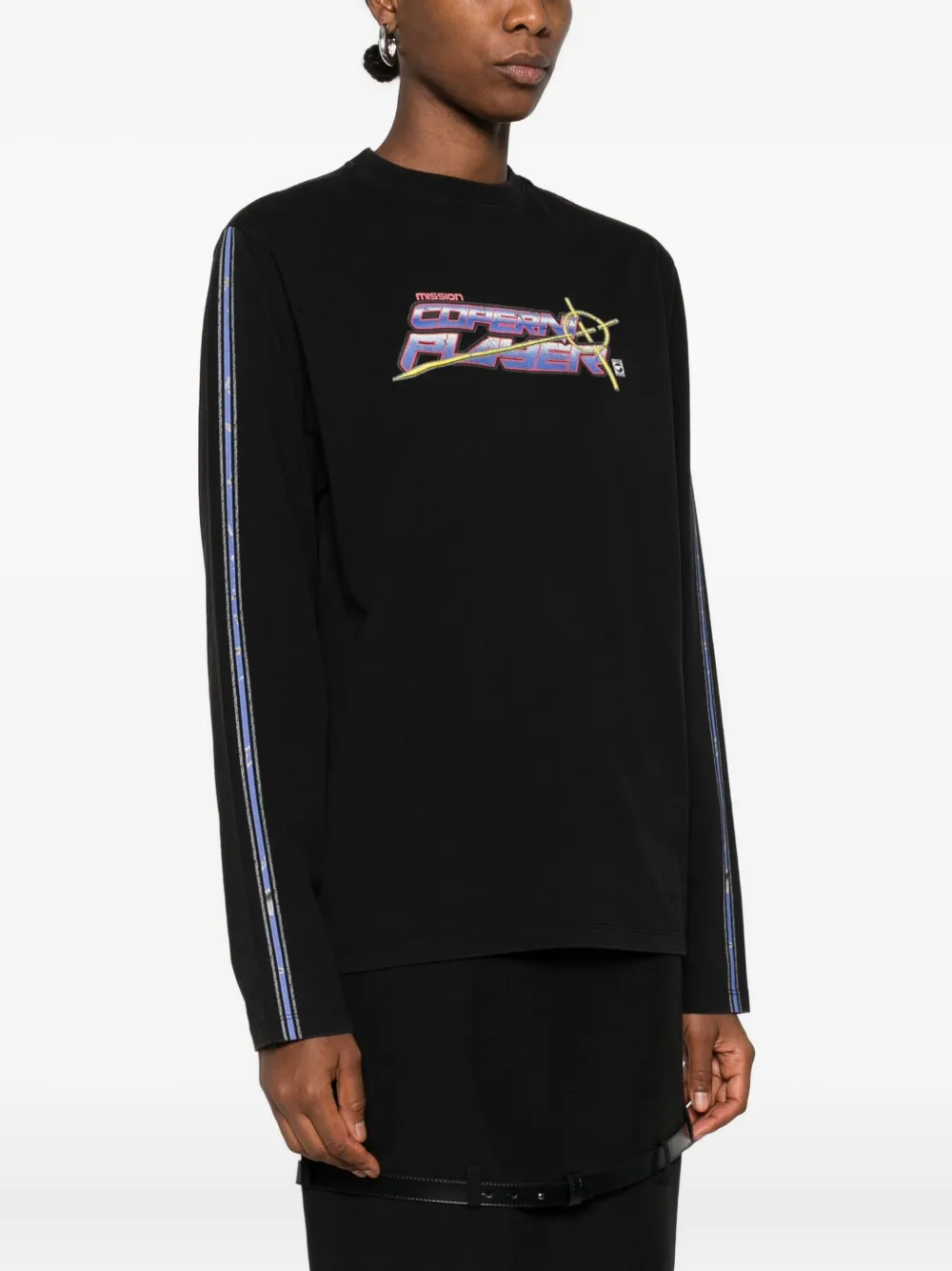 Coperni Logo-print Long-sleeve T-shirt In Black