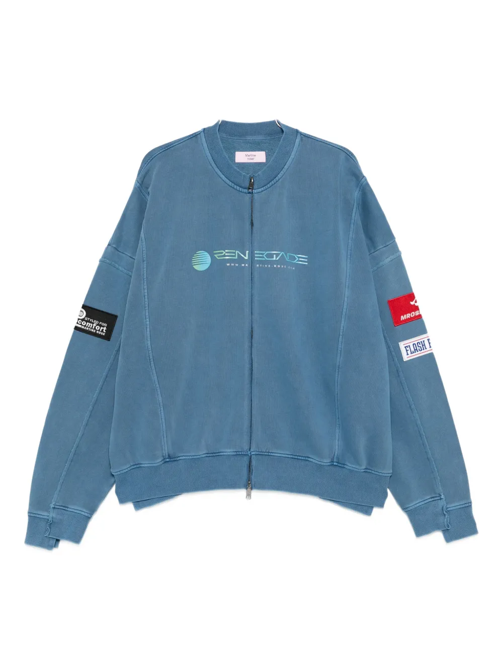 Martine Rose Zip-up Panelled Sweatshirt In Blue