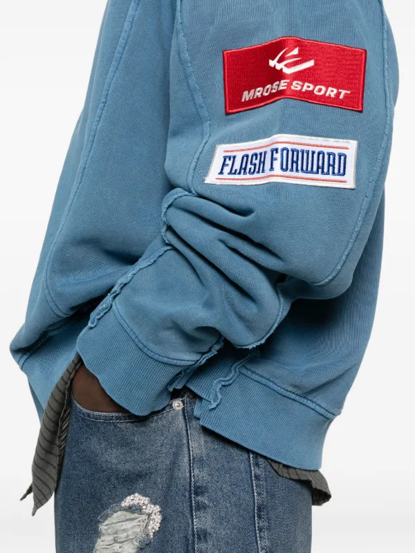 Martine Rose zip-up Panelled Sweatshirt | Blue | FARFETCH