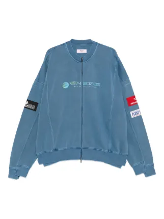 Martine Rose zip-up Panelled Sweatshirt | Blue | FARFETCH