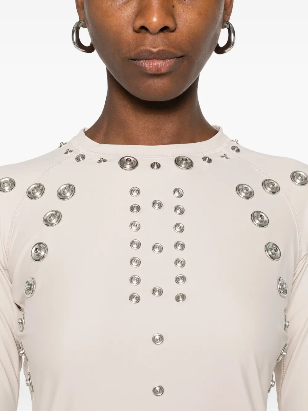 Coperni Stud-embellished T-shirt In Neutral