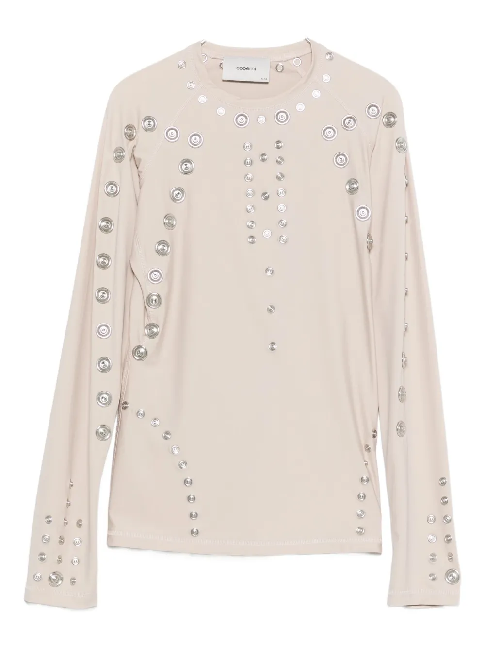 Coperni Stud-embellished T-shirt In Neutral