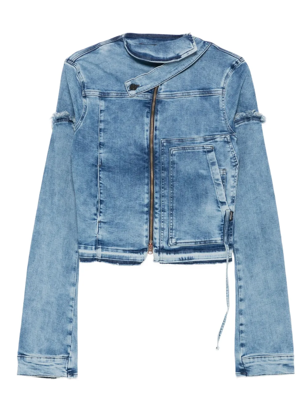 Ottolinger Frayed Denim Jacket In Blue