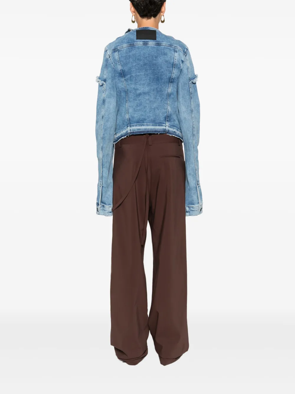 Ottolinger Frayed Denim Jacket In Blue