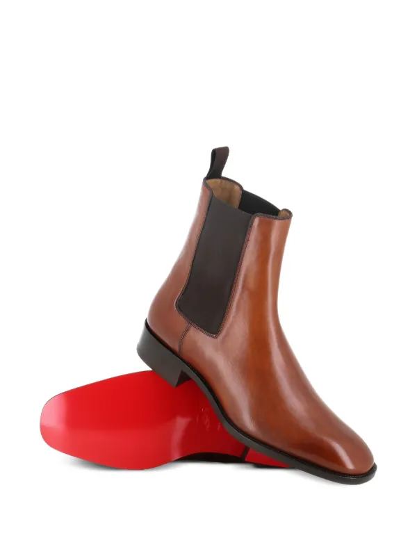 Christian Louboutin Samson elastic-panel Leather Boots | Brown