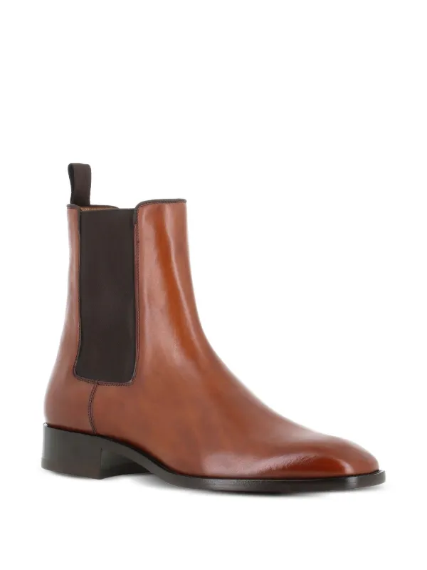 Christian Louboutin Bota Samson De Couro Com Recorte | Marrom