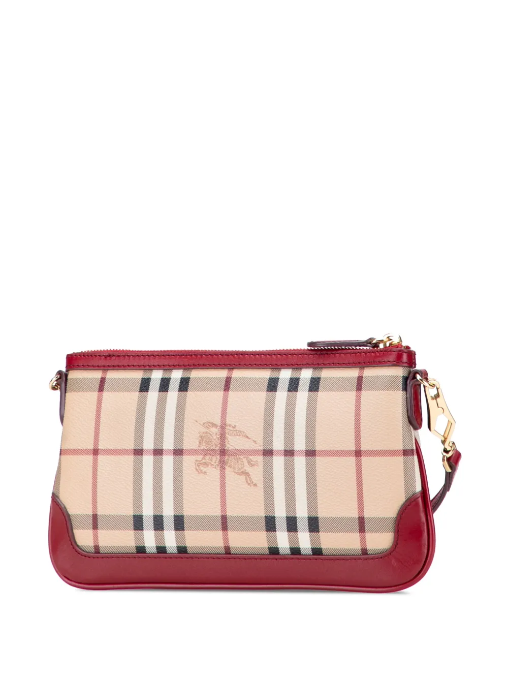 Pre-owned Burberry 2000-2010 Haymarket Check Coated Canvas Peyton Crossbody Bag In Brown