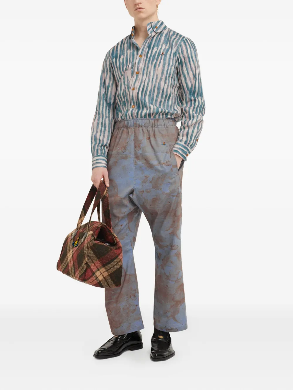 Vivienne Westwood painted stripe shirt - Blauw