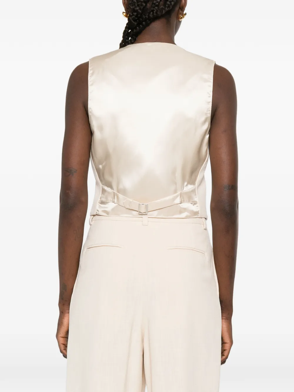 WARDROBE.NYC Gilet met knopen Beige