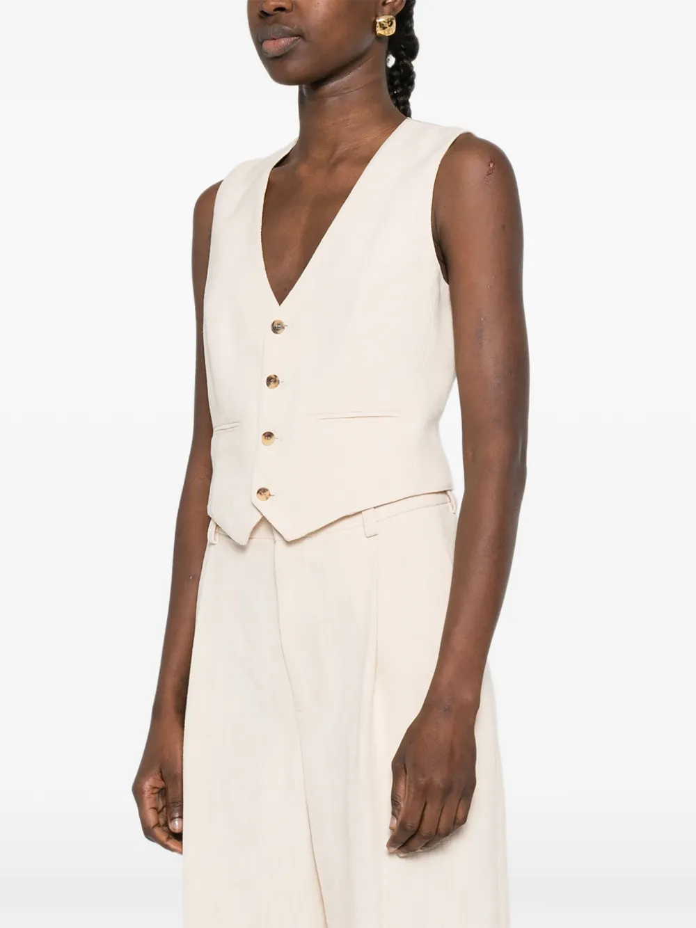 WARDROBE.NYC Gilet met knopen Beige