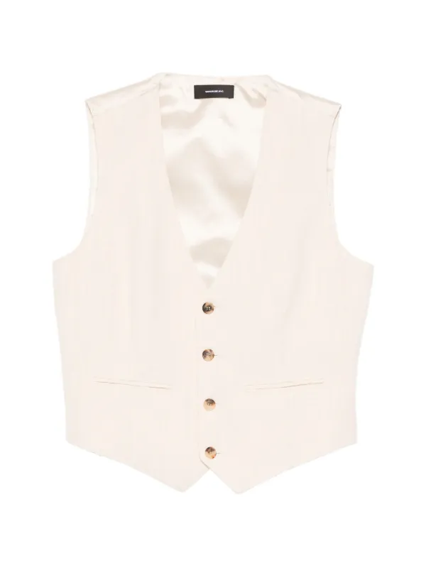WARDROBE.NYC Buttoned Waistcoat in Neutrals