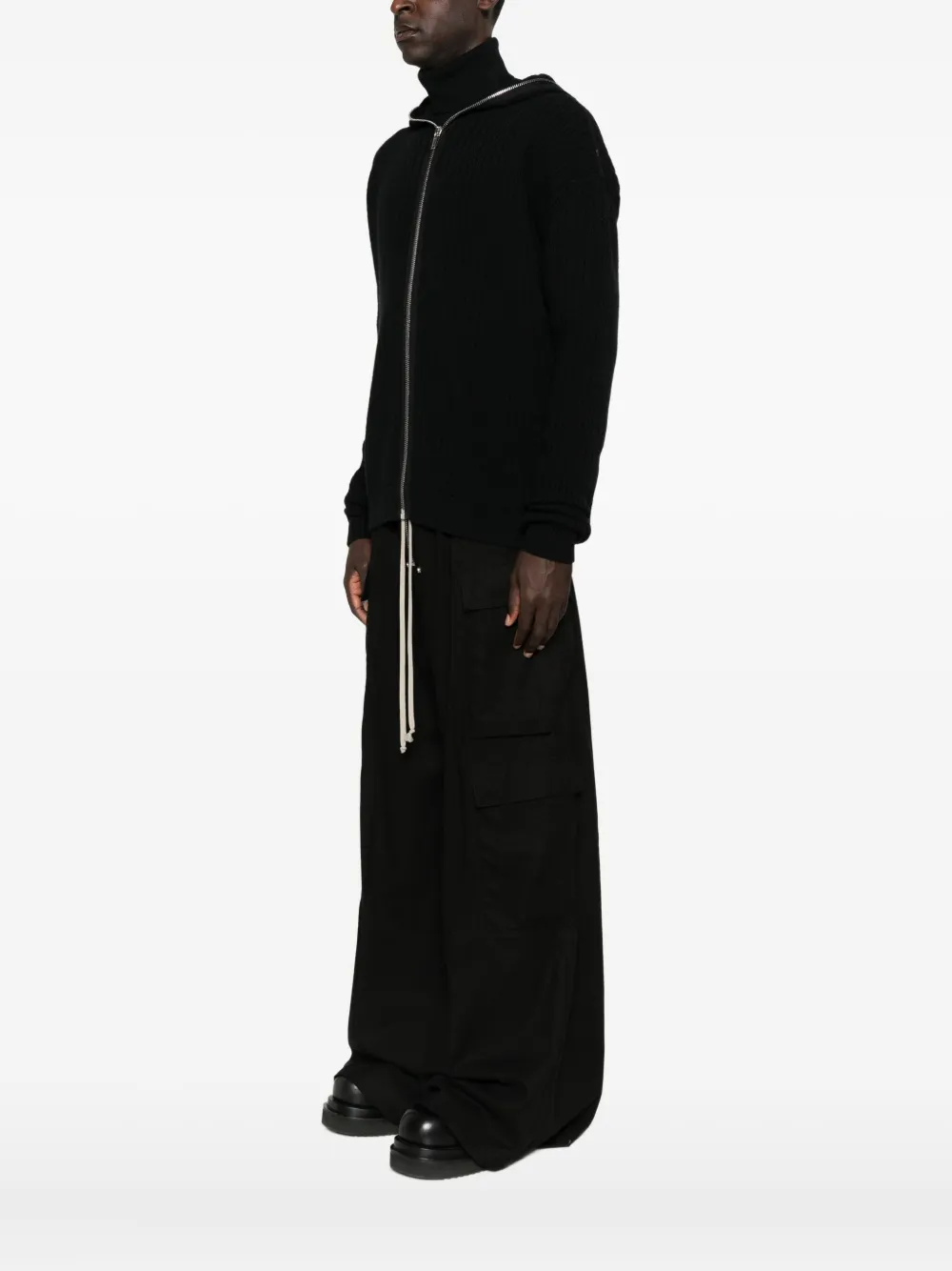 Rick Owens Mens Black Gimp Oversized Stretch-woven Hoody In Black