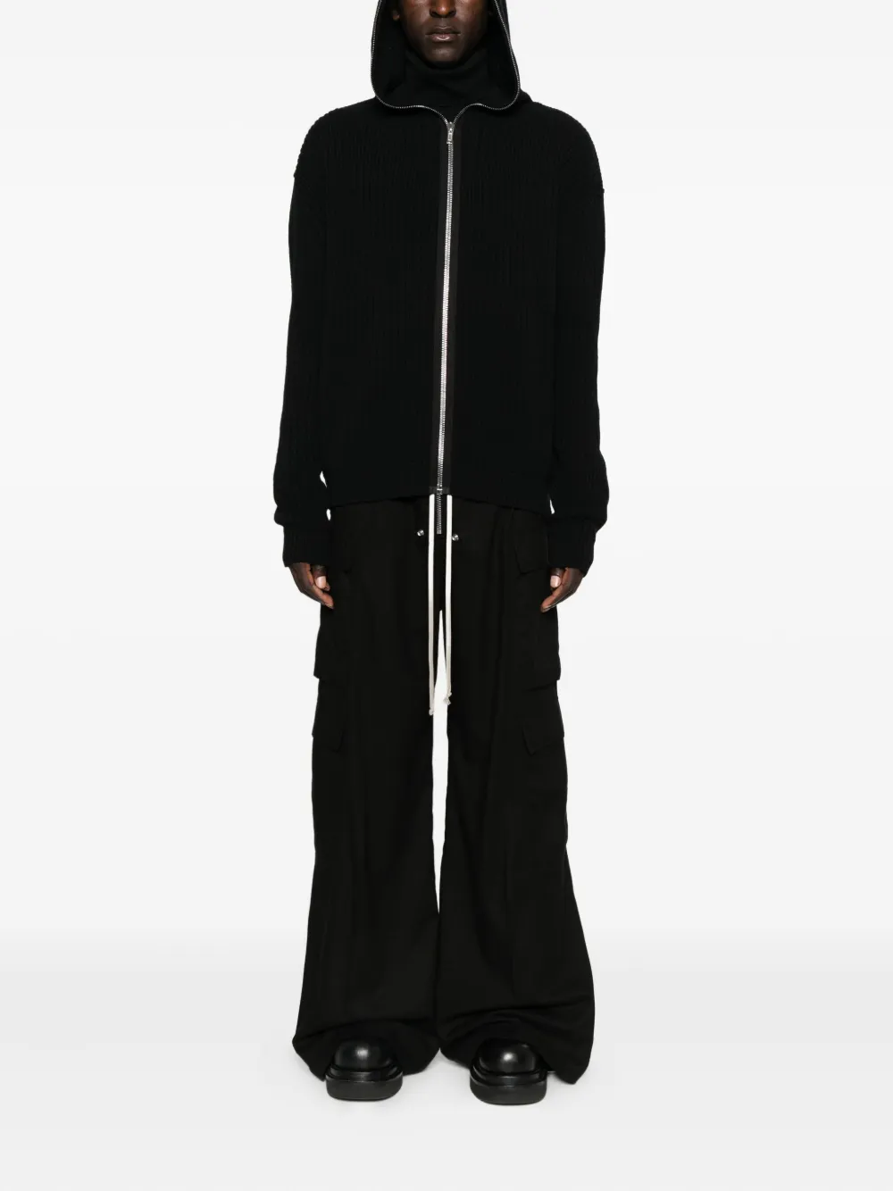 Rick Owens Mens Black Gimp Oversized Stretch-woven Hoody In Black