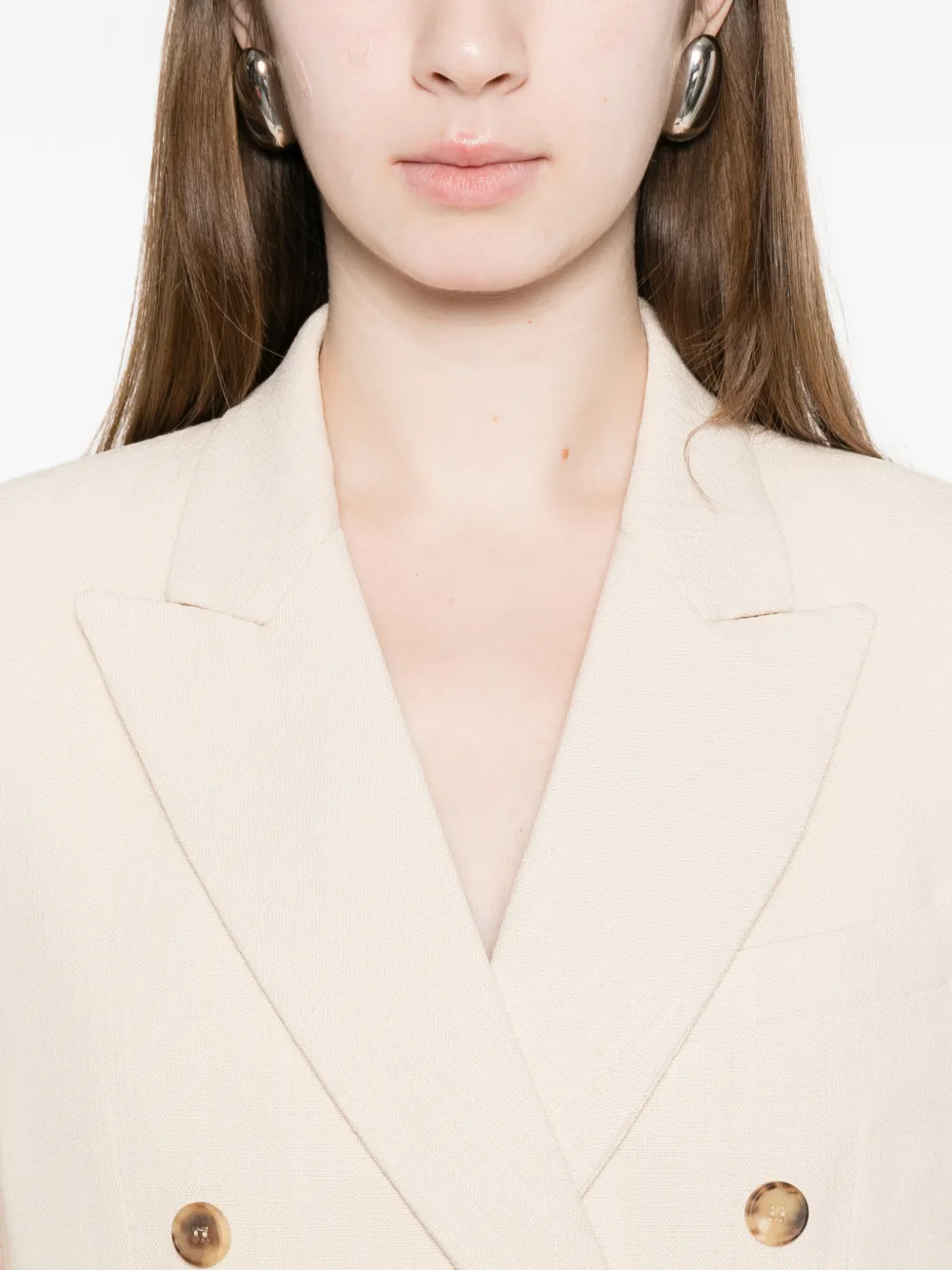 WARDROBE.NYC Blazer met dubbele rij knopen Beige