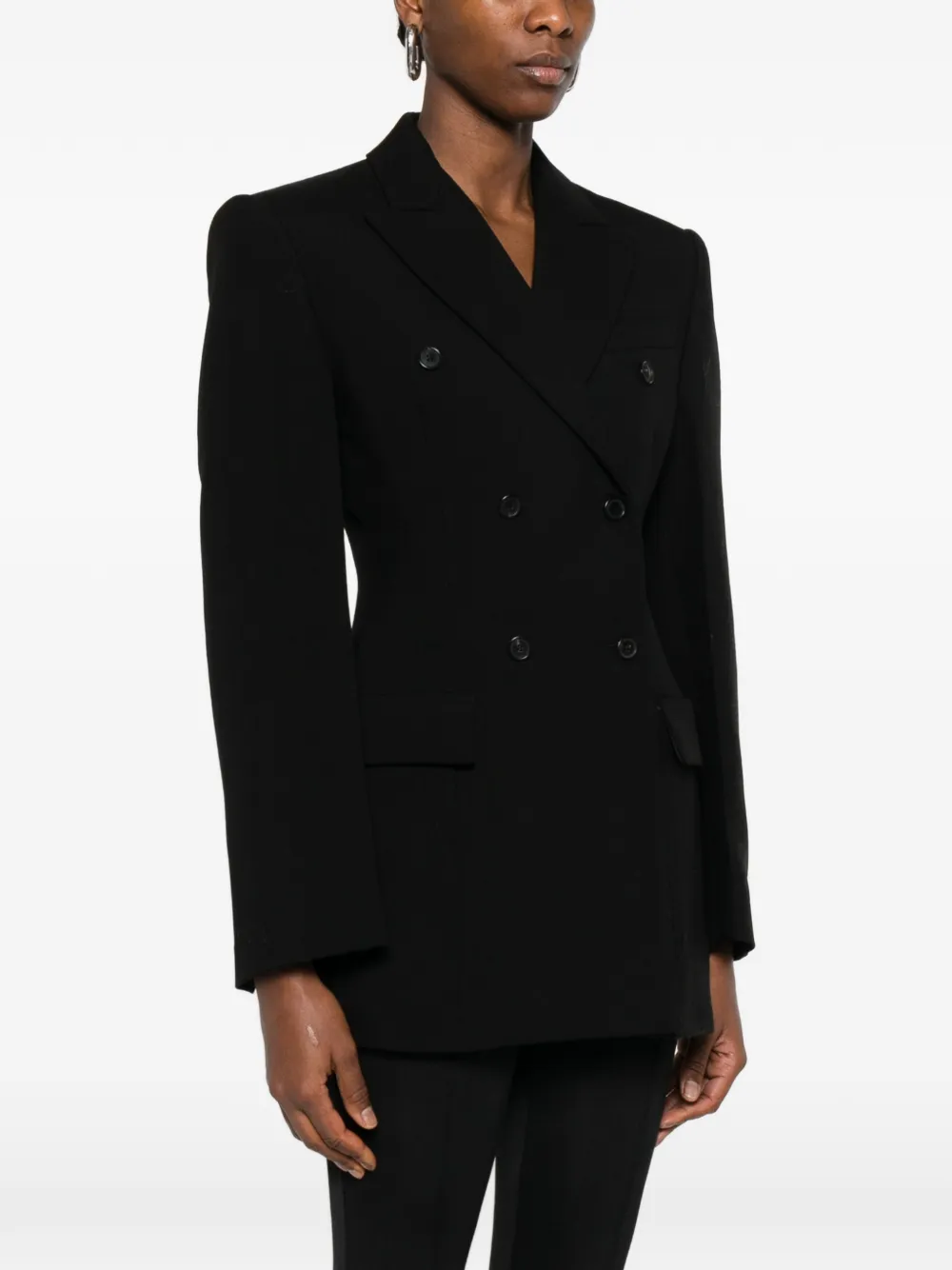WARDROBE.NYC Blazer met dubbele rij knopen Zwart