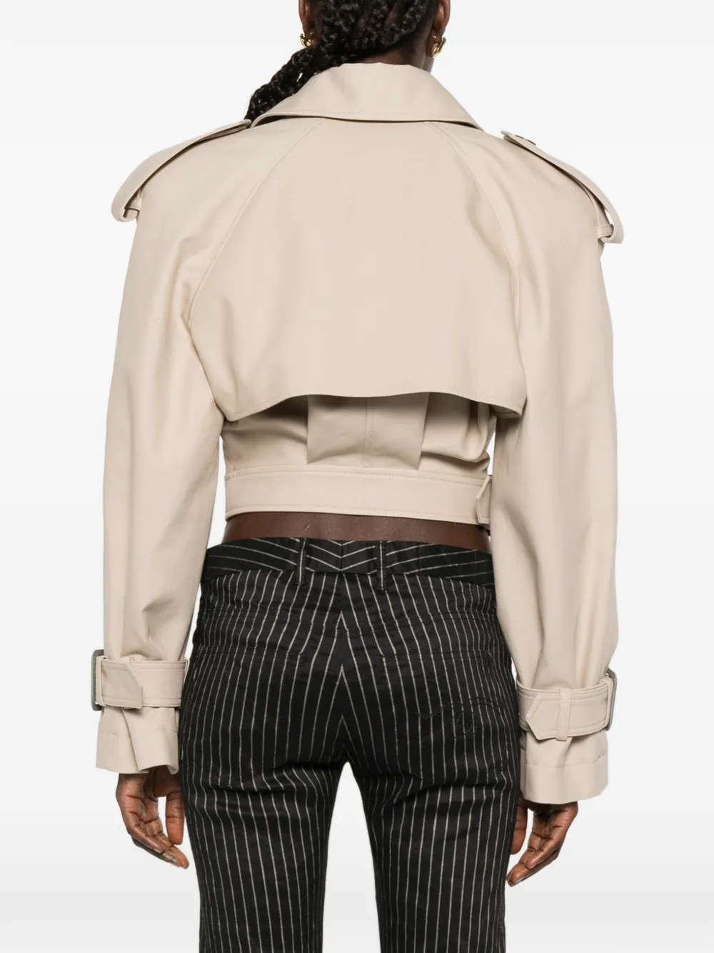 WARDROBE.NYC Drill Perfect trenchjack met gespsluiting Beige