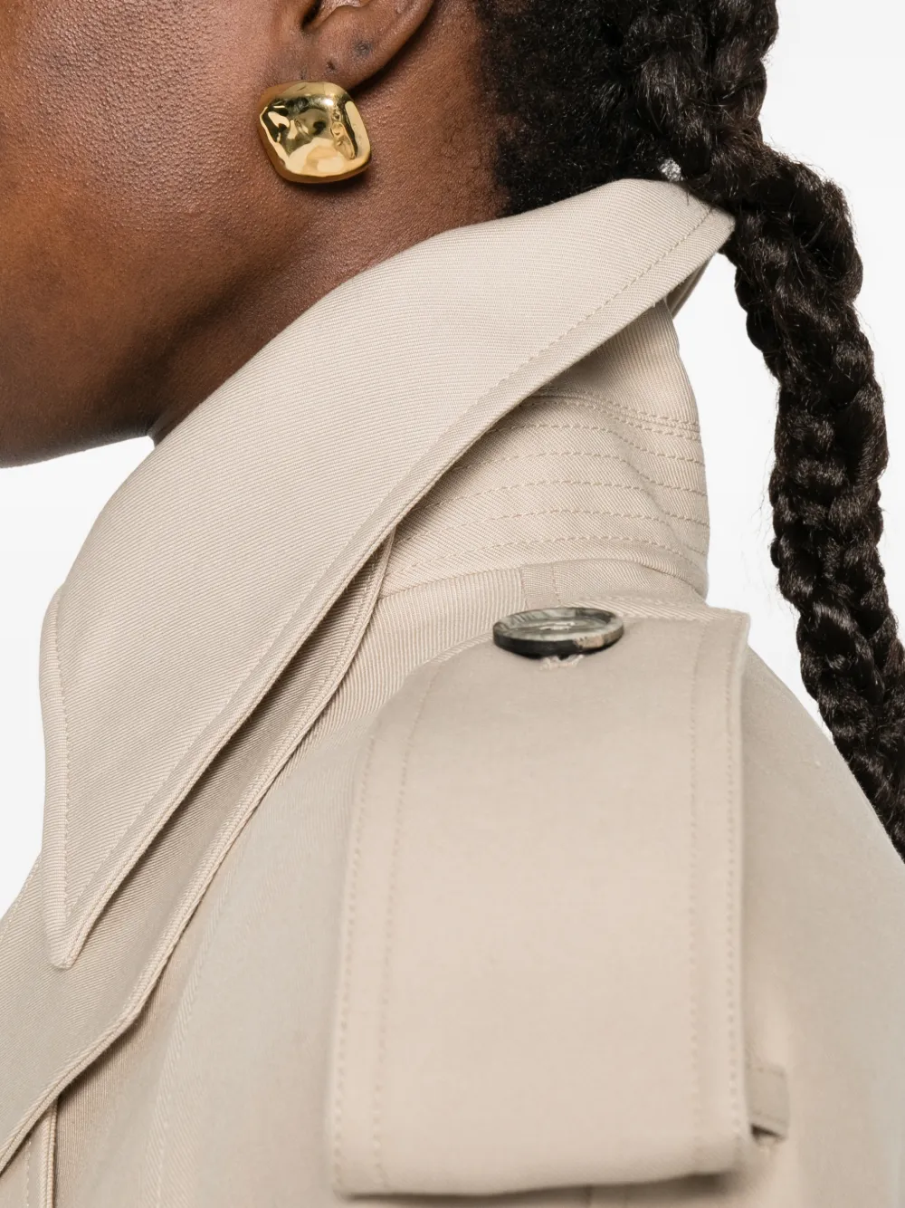 WARDROBE.NYC Drill Perfect trenchjack met gespsluiting Beige
