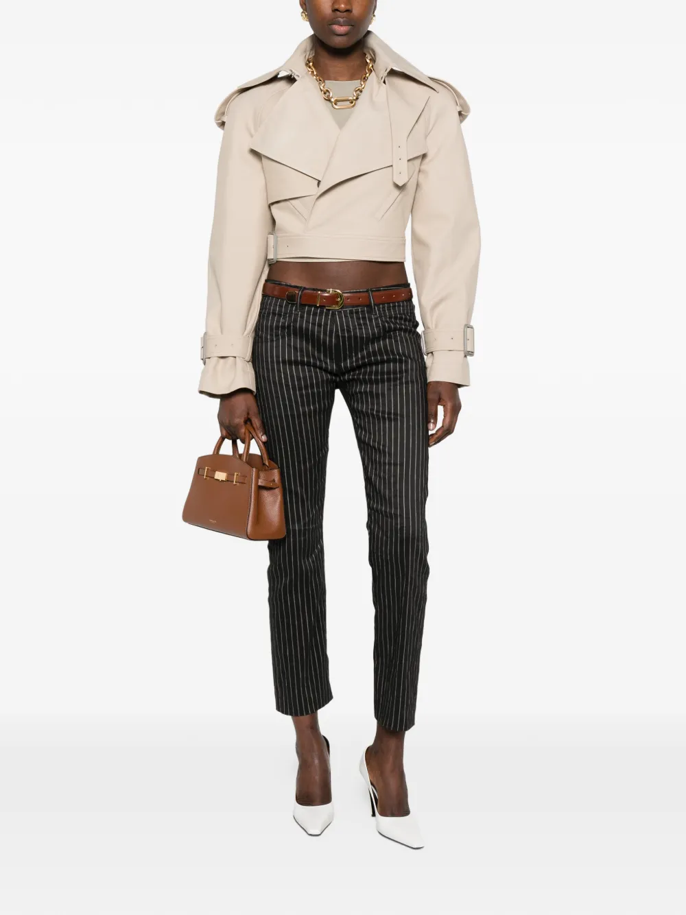 WARDROBE.NYC Drill Perfect trenchjack met gespsluiting Beige