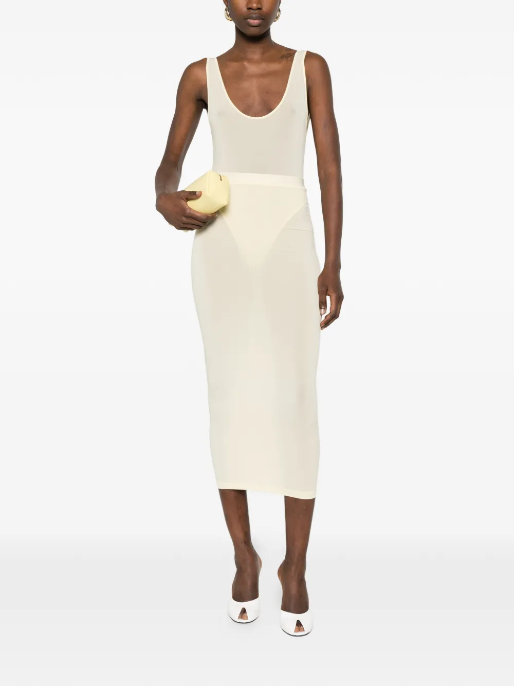  Wardrobe.nyc Sheer Tank Bodysuit - Neutrals 