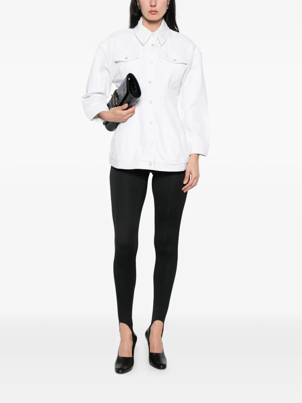  Wardrobe.nyc Buttoned Denim Jacket - White 
