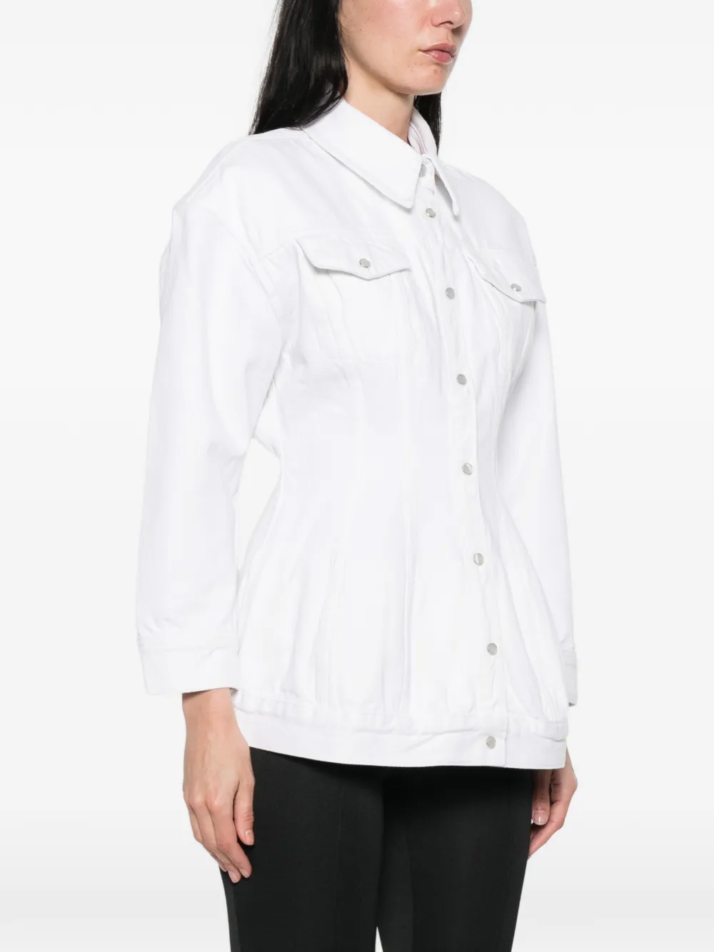  Wardrobe.nyc Buttoned Denim Jacket - White 