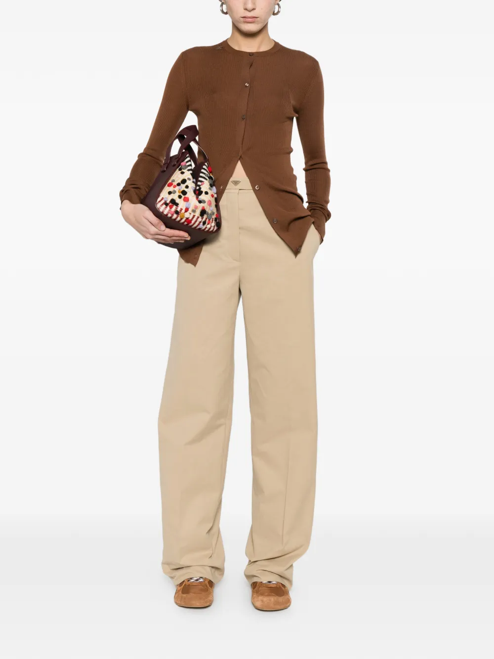  Prada Buttoned Cardigan - Brown 