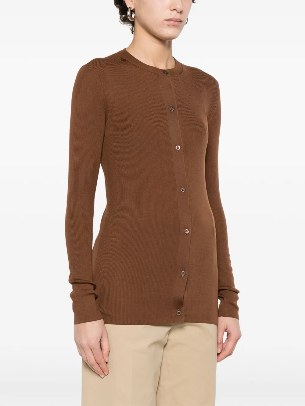 Prada Buttoned Cardigan - Brown 